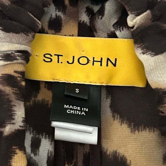 St. John Semi Sheer Leopard Print Jacket - Picture 3 of 12